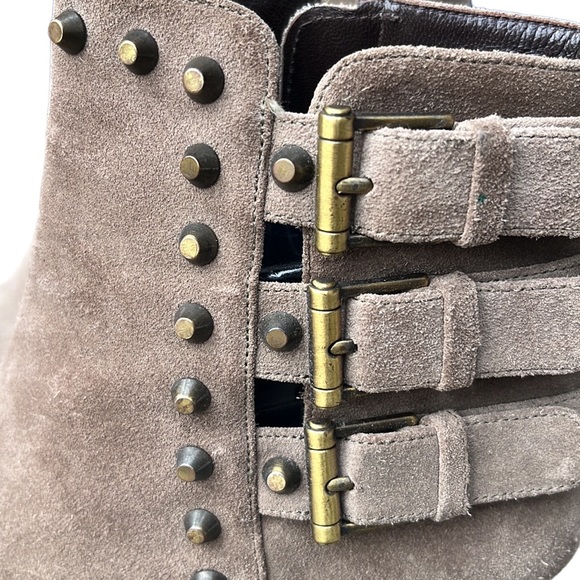 Stuart Weitzman Kickstart Studded Suede Ankle Boot, Neutral - Picture 6 of 13